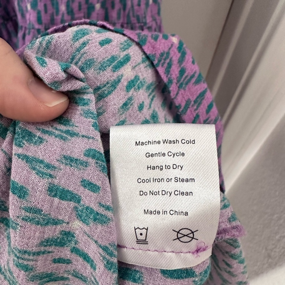Xirena Olsen Tiered Cotton Midi Dress in Bloomfield Purple Teal Print Size M - Picture 11 of 16